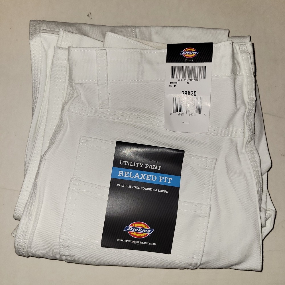 NWT Dickies Relaxed Fit Utility Carpenter Pants Men Size 29x30 White